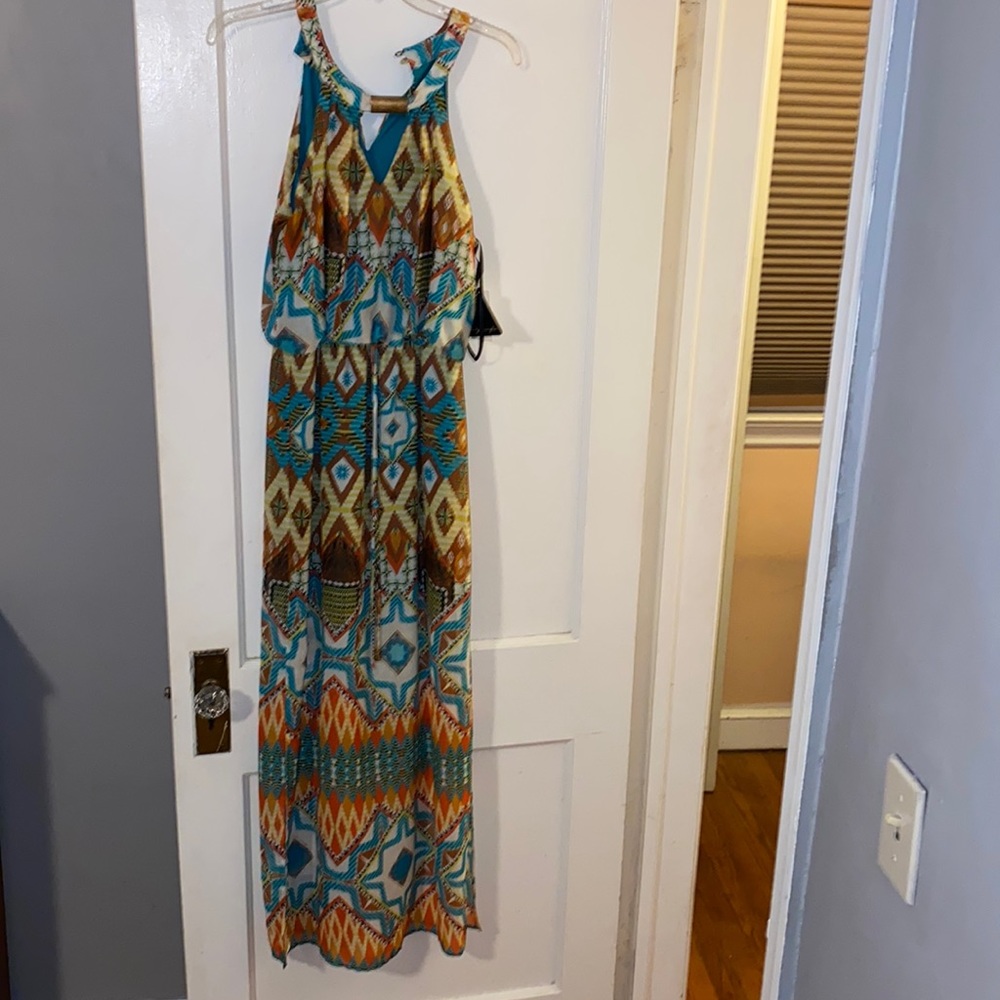 New Sheer Dressy Summer Dress with Mini a skirt under dress, size M